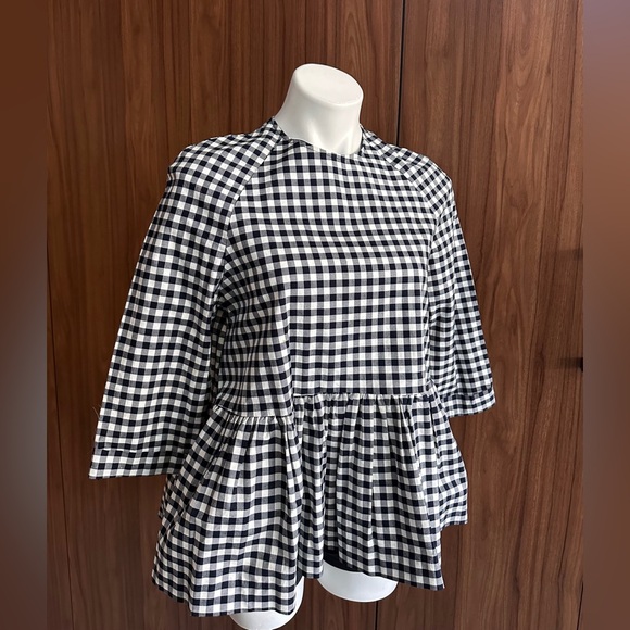 Victoria Beckham for Target gingham shirt w/ peplum hem. Size S - Picture 4 of 11